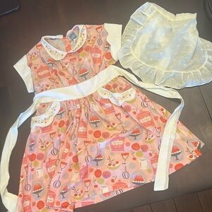 Little girl pinup dress with apron.